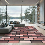 Pink Brick Texture Rug