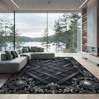 Ornate Gray Cast Iron Lattice Rug