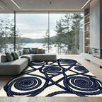 Navy Swirl Rope Intertwine Rug