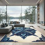 Vintage Navy Ornate Star Medallion Rug