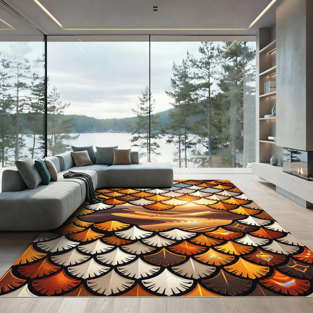 Golden Desert Sun Scale Rug