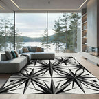 Monochromatic Eight Pointed Star Rug