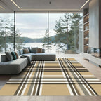 Classic Beige Tan Plaid Checkered Rug