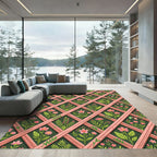 Pink Blossom Lattice Garden Trellis Rug