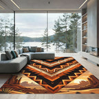 Earthy Southwestern Geometric Canyon Sunset Vista Rug