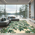 Mint Trellis Jasmine Floral Vine Rug