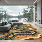 Geometric Earthy Arrow Zigzag Rug