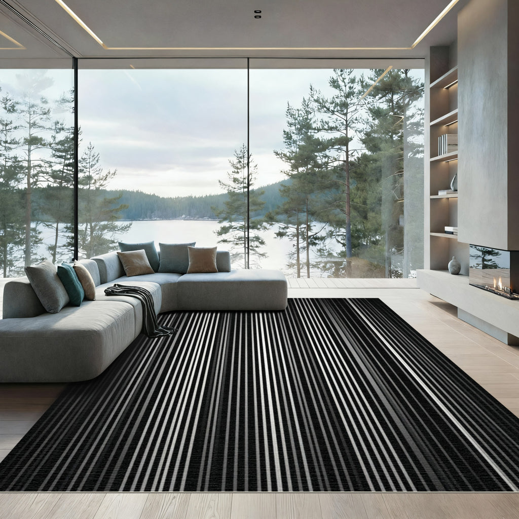 Monochromatic Vertical Stripe Rug