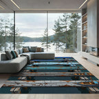 Weathered Blue Gray Nautical Boat Rug