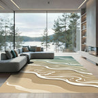 Minimalist Coastal Earthy Wave Rug