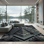 Ancient Stone Pyramid Wings Shield Rug