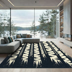 Eerie Monochrome Birch Forest Eyes Rug