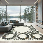 Green Laurel Wreath Floral Arrangement Rug