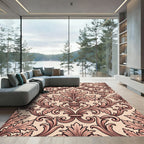Elegant Pink Acanthus Scroll Rug