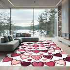 Whimsical Heart Garland Pink Rug