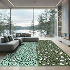 Green Intertwined Geometric Lattice Rug