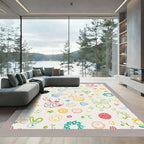 Whimsical Colorful Playful Repeating Motifs Rug