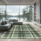 Sage Green Classic Plaid Checkered Rug