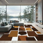 Earthy Tones Geometric Faceted Form Rug