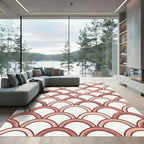 Terracotta Arched Scallop Geometric Rug