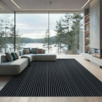 Modern Gray Vertical Stripe Rug