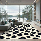 Modern Minimalist Monochrome Leopard Spot Rug