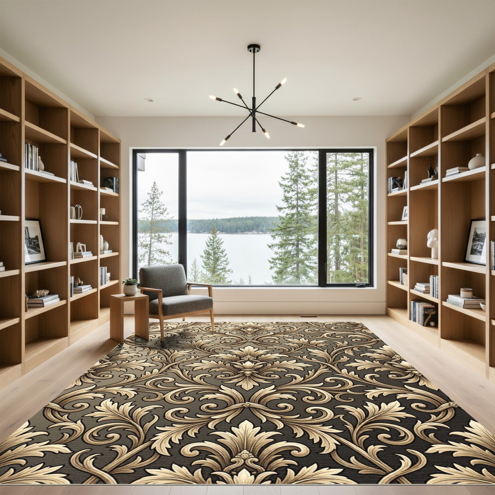 Elaborate Acanthus Leaf Scrollwork Rug
