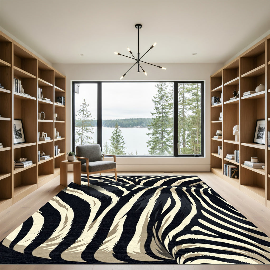 Wild Zebra Stripe Textile Rug