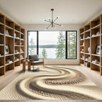 Textured Cream Pebble Swirl Rug