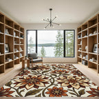 Vintage Earth Tone Floral Bloom Rug