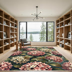 Pink and White Hydrangea Floral Collage Rug