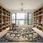 Enchanted Forest Deer Herd Illustration Rug