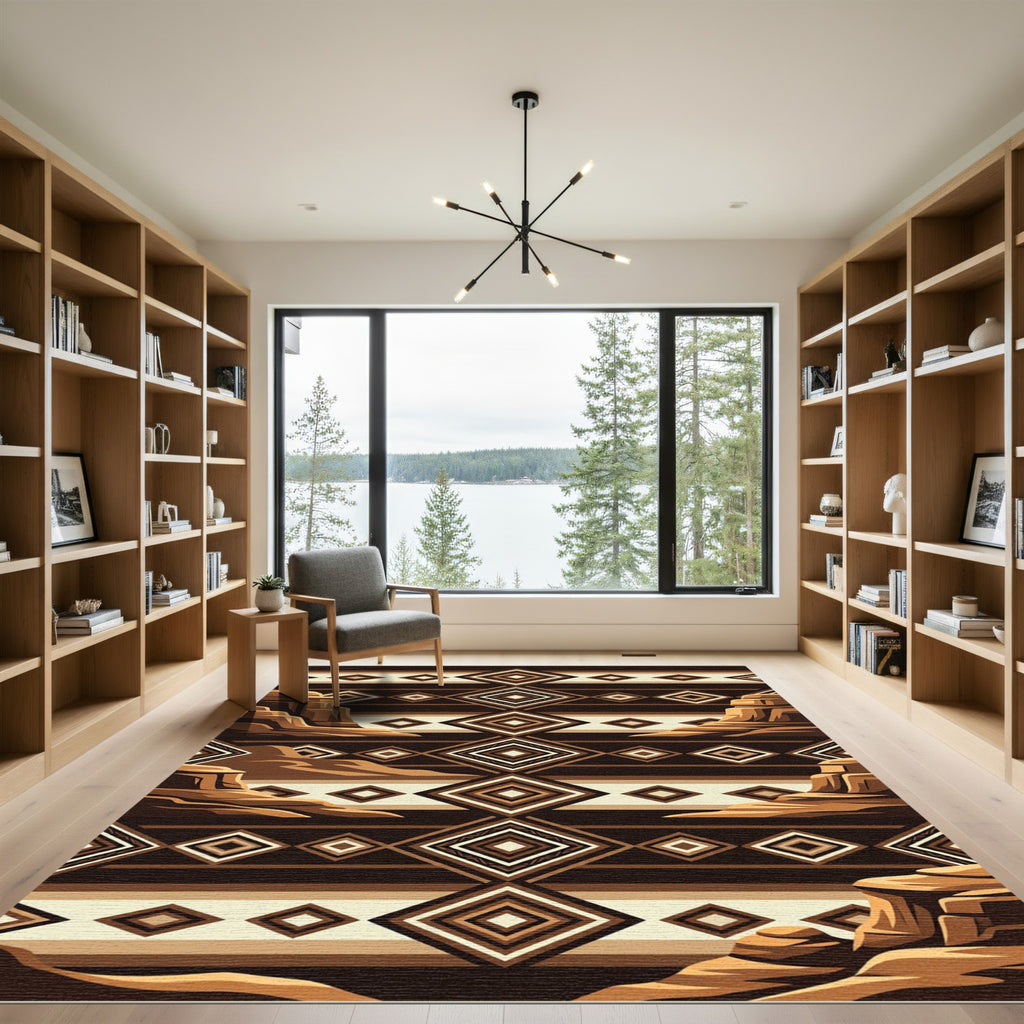 Southwestern Earth Tone Canyon Diamond Rug