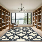 Gothic Arch Scrollwork Gray Rug