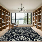 Monochromatic 3D Starburst Geometric Rug