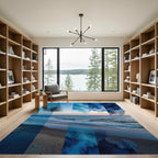 Gradient Indigo Wash Beach Abstract Rug