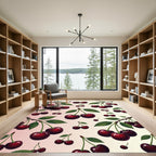 Artistic Deep Red Cherry Harvest Rug