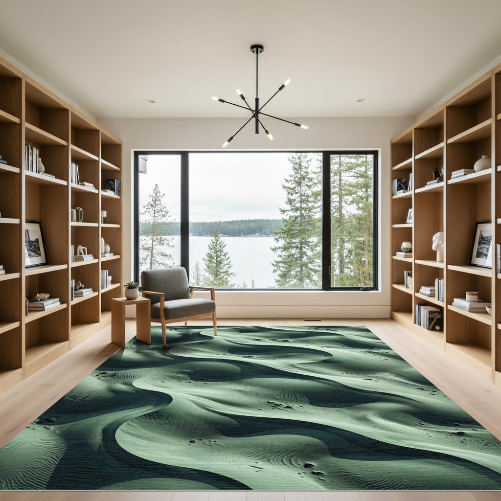 Sage Green Flowing Desert Dune Rug