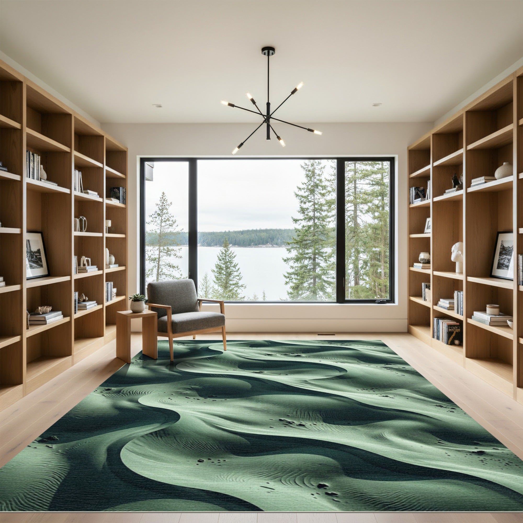 Sage Green Flowing Desert Dune Rug