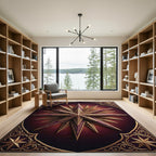 Ornate Gold Starburst Purple Rug