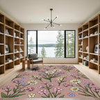 Whimsical Floral Meadow Garden Rug
