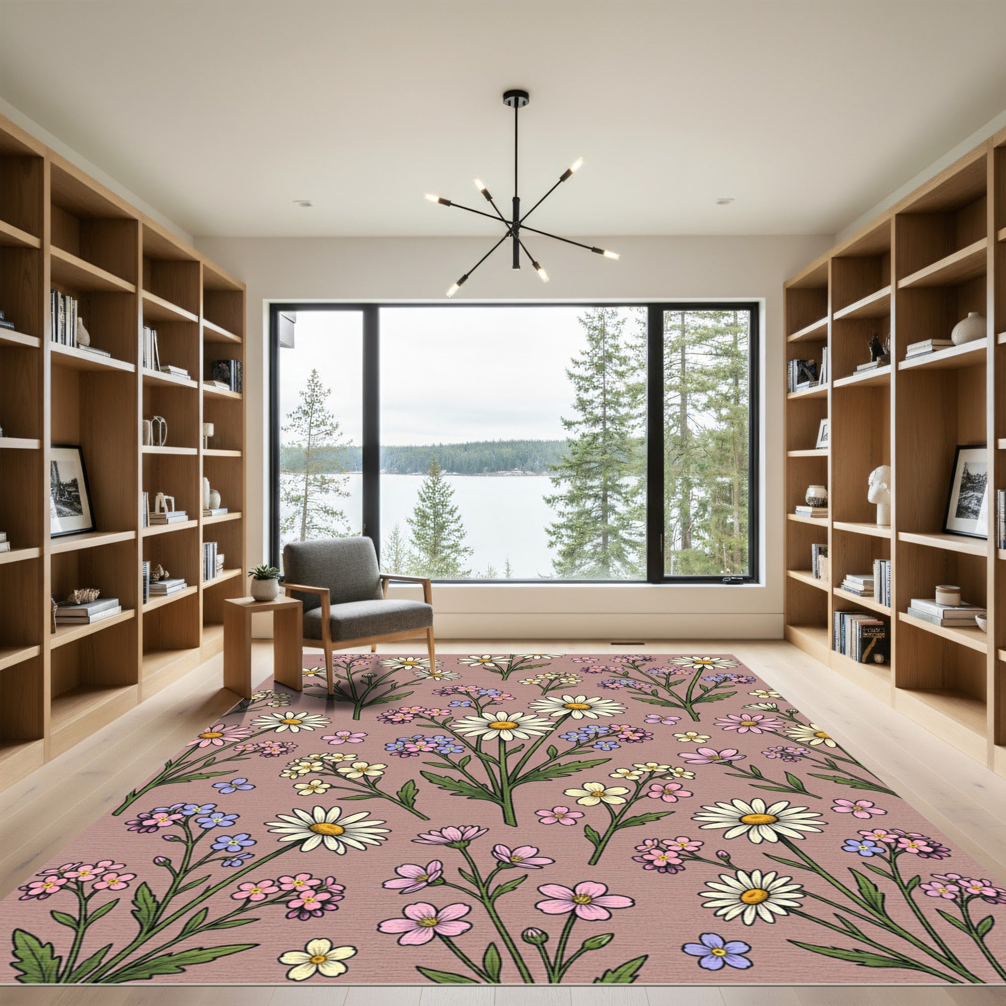 Whimsical Floral Meadow Garden Rug