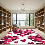 Crimson Pink Heart Scatter Rug
