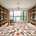 Coral Arrows Radial Heart Collection Rug