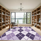 Sophisticated Purple Geometric Argyle Rug