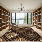 Brown Compass Rose Diamond Rug