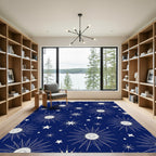 Deep Blue Starburst Cosmic Radiance Rug
