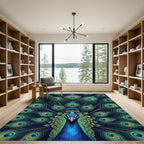 Vibrant Peacock Feather Radiance Rug