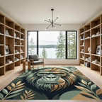 Majestic Jungle Gorilla Earth Tone Portrait Rug