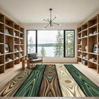 Rustic Earthy Tone Wood Grain Plank Rug